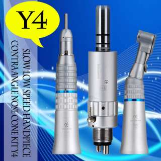 Dental slow Low Speed Handpiece kit contra angle straight 4 hole = 3 