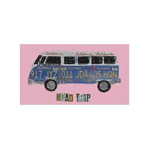 License Plate Road Trip (pink) Canvas Reproduction  