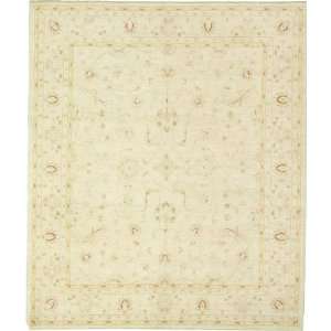 Ivory Hand Knotted Wool Ziegler Rug:  Home 