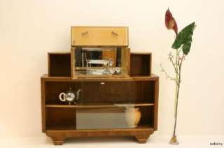 Stunning Art Deco Walnut Drinks Cabinet / Bookcase  