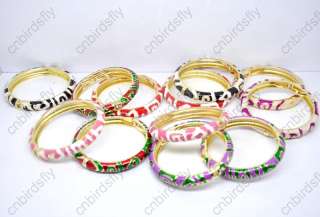 New Wholesale lot 12glaze Enamel bangle wrist bracelets  