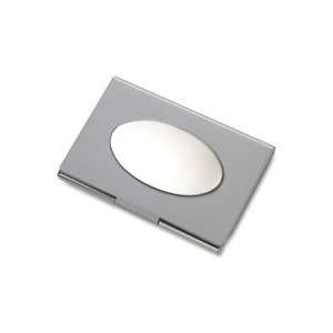  Silver Oval Plate Business Card Case
