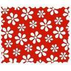 SheetWorld Primary Red Floral Woven Fabric   By The Yard