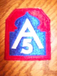Military   Army A5 patch   in great condition  