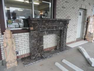 HAND CARVED MARBLE COFFEE BLACK FIREPLACE MANTEL MBY125  
