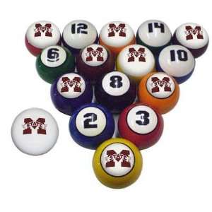 Mississippi State MSU Bulldogs Billiard/Pool 8/Cue 16 Ball Set  
