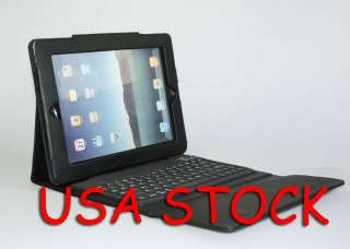   PU leather case with silicone bluetooth keyboard for iPad 2  