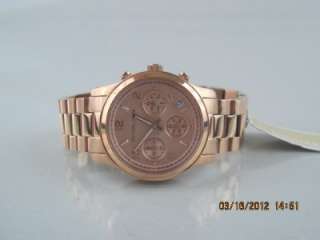    5128 Womens Rose Gold Stainless Steel Chronograph Date Watch  