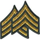 Rothco Olive & Gold US Army Sergeant E 5 SGT Insignia Patch Set