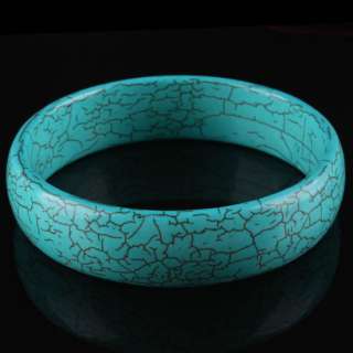 Howlite Turquoise Circle Bracelet Bangle Gemstone Diameter 63MM  