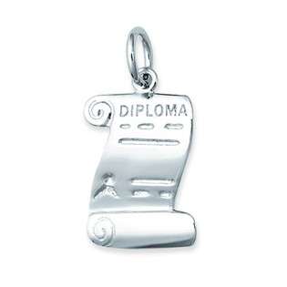 Graduation Charms   Sterling Silver Diploma Charm or Pendant 