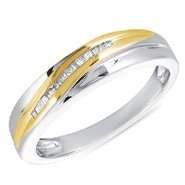 Today Tomorrow Together 10KT Two Tone 1/10 cttw Diamond Marquise 
