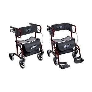   Rollator and Transport Chair Cherry Red