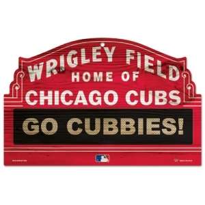 Chicago Cubs Wood Sign   Red Wrigley Field 11x17  
