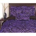 Overstock Zebra Purple Microplush Reversible 3 Piece Comforter Set