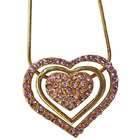 Trendbox Jewelry Gold Overlay 3 piece Sliding Heart Necklace