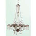   Bethel Rt91S   6 Light Silver Frame Clear Crystal Ceiling Fixture