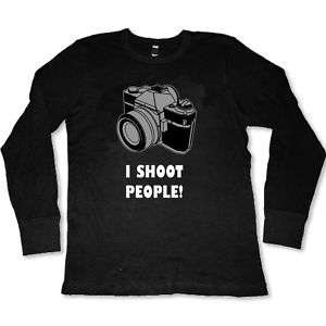 Shoot People Mens Thermal Shirt Camera Film Video  