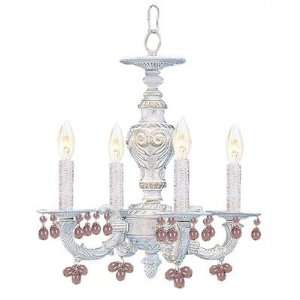   Sutton Wrought Iron Chandelier Draped with Clear Murano Crystal Drops