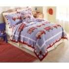 My World Cotton Fire Truck Full / Queen Quilt with 2 Shams