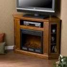   Claremont Brown Mahogany Media Console w/ Electric Fireplace