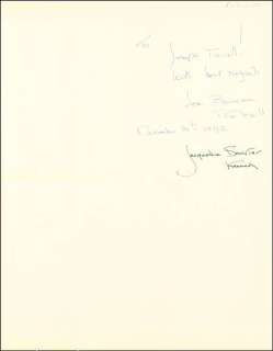 JACQUELINE B. KENNEDY   INSCRIBED BOOK SIGNED  