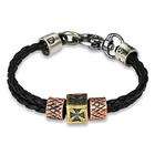 Overstock Braided Leather Celtic Cross Charm Bracelet