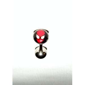  Spider Man Logo Tongue Ring 