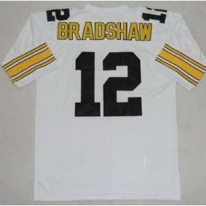  Jerseys #12 Terry Bradshaw WHITE THROWBACK Authentic Football Jersey 