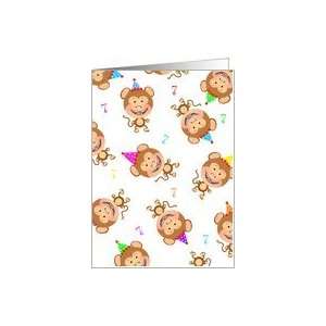   Fun Monkey 7th Birthday Cards Paper Greeting Cards Card: Toys & Games
