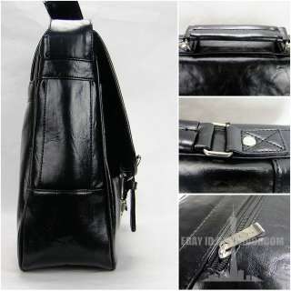 New Mens fashion leather shoulder bag messenger hand laptop big 
