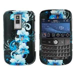   Plastic Phone Design Case Cover Blue Flower For BlackBerry Bold 9000