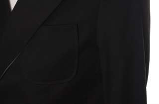   HOMME Basic Mens Double Two Button Slim Fit Black Blazer Jacket  