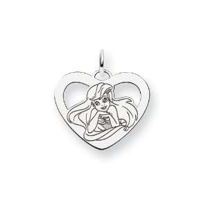 Disney Ariel Heart Charm in 14 kt White Gold