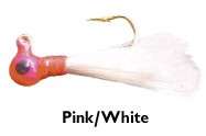 wahoo panfish jigs 16th oz white pink flu flu jig new  