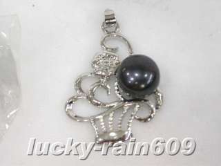wholesale 4pieces black freshwater pearls pendant  