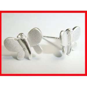  Butterfly Stud Earrings Solid Sterling Silver #1724 