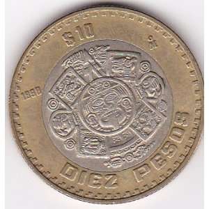  1998 Mexico 10 Peso (Diez Pesos/$10) Coin 