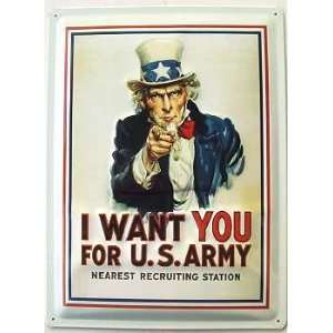  I Want You (Uncle Sam) large embossed metal sign