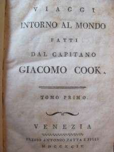 CAPTAIN COOK VOYAGE AROUND WORLD 1794 95 ITALIAN TRANSLATION Capt 