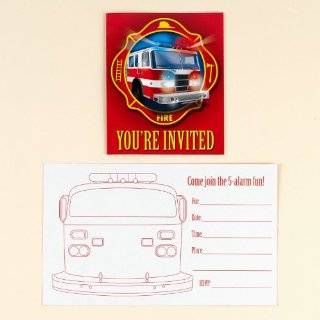  Firefighter Invitations 8ct: Toys & Games
