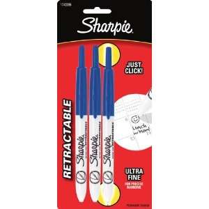 Sharpie Retractable Blue Pen Ultra Fine Marker 3 Pk (1 