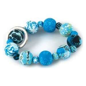   Beads and Viva Bead Jewelry Keychain Wrist Blue Brook