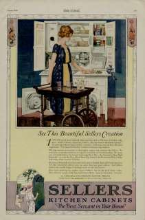 1920 SELLERS KITCHEN CABINETS AD / BEAUTIFUL SELLERS AD  