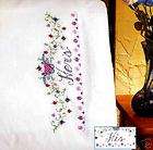 Embroidery Kit Set 2 Daisy Monogram PILLOWCASES  