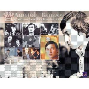   Stamps Anatoly Karpov Liberia 25 Year World Champion Rare Everything