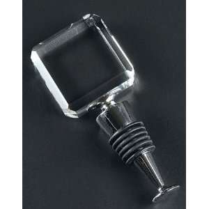 Mouth Blown Square Cut Fine Crystal Bottle Stopper