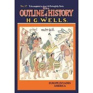  Vintage Art Outline of History by HG Wells, No. 17 Europe 