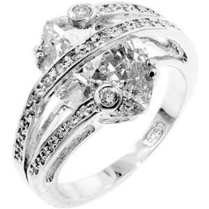   Inspired CZ Rings   Sterling Silver Marquise Cut CZ Ring: Jewelry