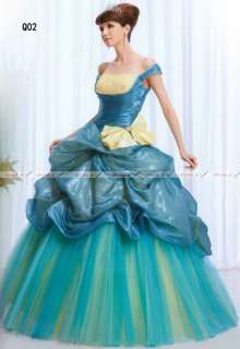 Off shoulder Quinceanera Ball Gown Ice Blue Prom Dress Womans Evening 